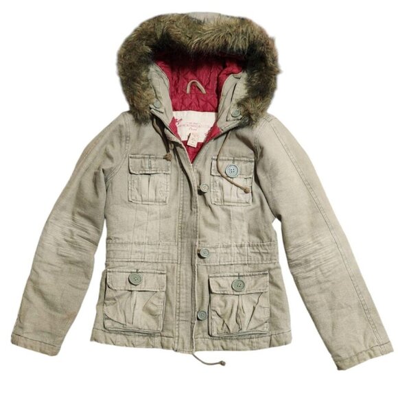 Abercrombie vintage quilted olive green jacket - Picture 3 of 7